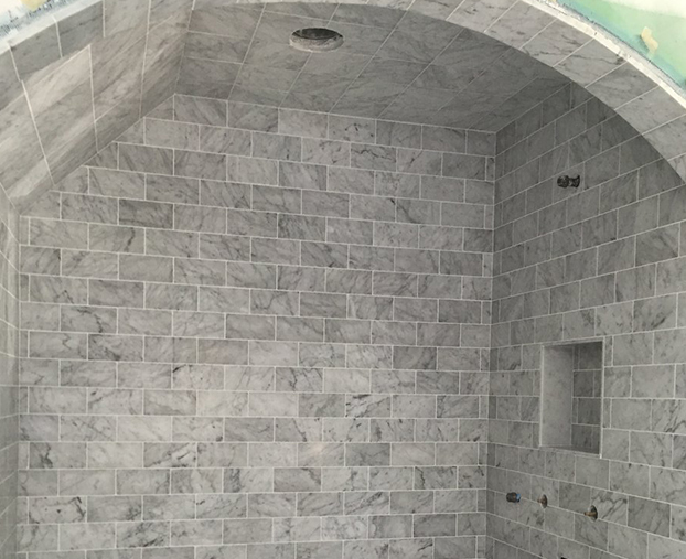 finished bathroom tiles